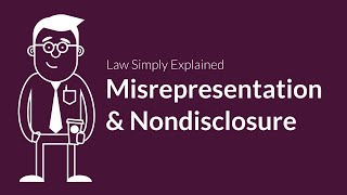 Misrepresentation and Nondisclosure  Contracts  Defenses amp Excuses [upl. by Ardnahcal]