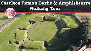 CAERLEON ROMAN BATHS amp AMPHITHEATRE WALES  Walking Tour  Pinned on Places [upl. by Burrus]