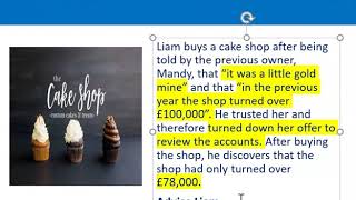 How to apply misrepresentation Liam cupcake scenario [upl. by Finstad]