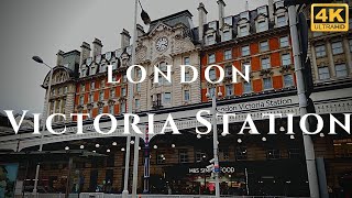 London Victoria Station Walk Through England 4K [upl. by Dnomyaw]