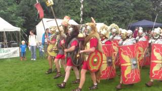 Roman Reenactment at the Amphitheatre in Caerleon Marching In [upl. by Wendt]