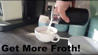 How to Get More Froth from Your Nespresso Coffee Aeroccino  Nespresso tips and help [upl. by Sirron]