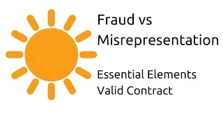 Fraud vs Misrepresentation  Other Essential Elements of a Valid Contract  CA CPT  CS amp CMA [upl. by Nnednarb]