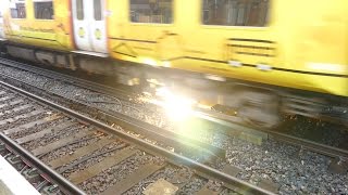 Merseyrail 507 009 making arcs at Birkdale station [upl. by Etteuqal176]